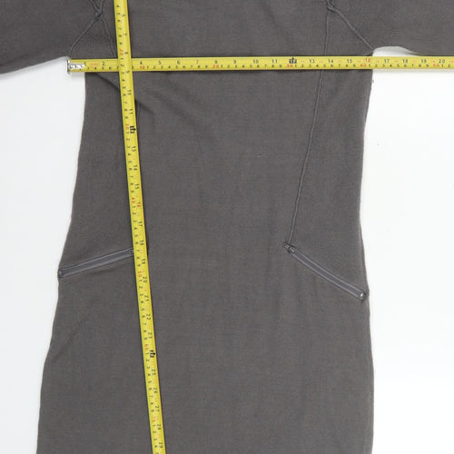Alice Collins Women’s Grey Knit Cowl Neck Sweater Dress Size 12