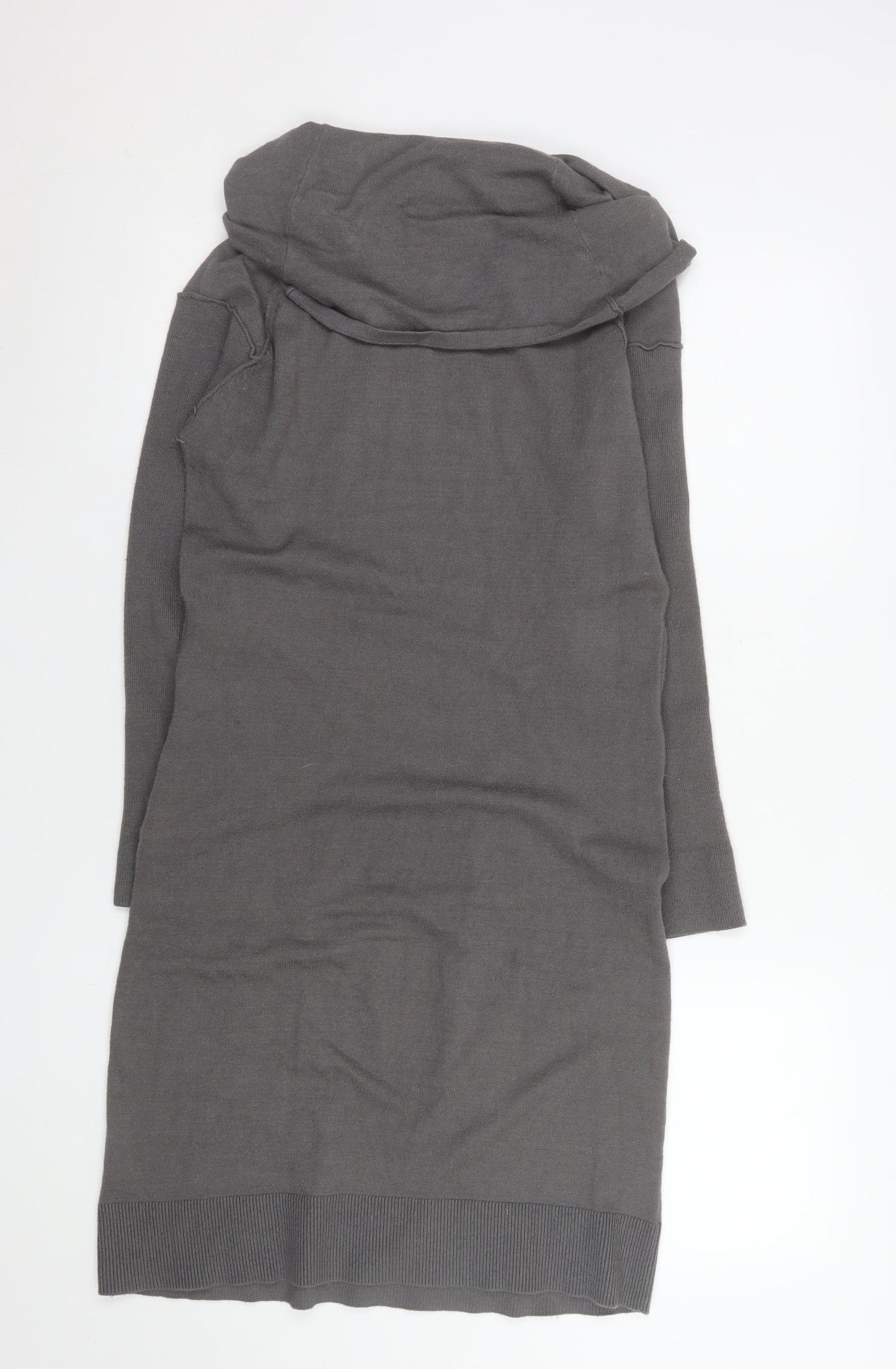 Alice Collins Women’s Grey Knit Cowl Neck Sweater Dress Size 12