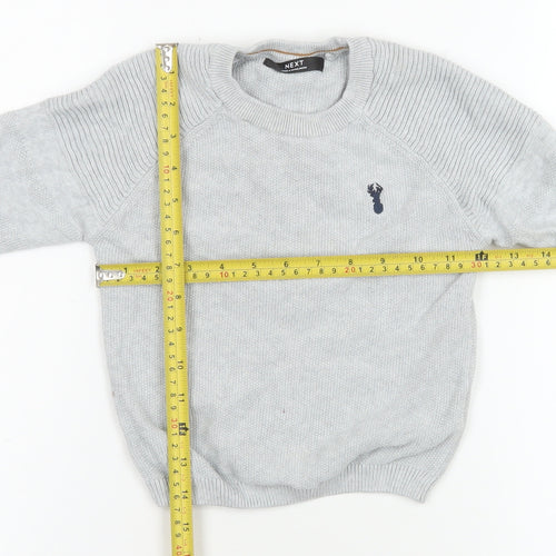 Next Boys Grey Cotton Jumper 3 Years Crew Neck Pullover