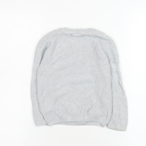 Next Boys Grey Cotton Jumper 3 Years Crew Neck Pullover