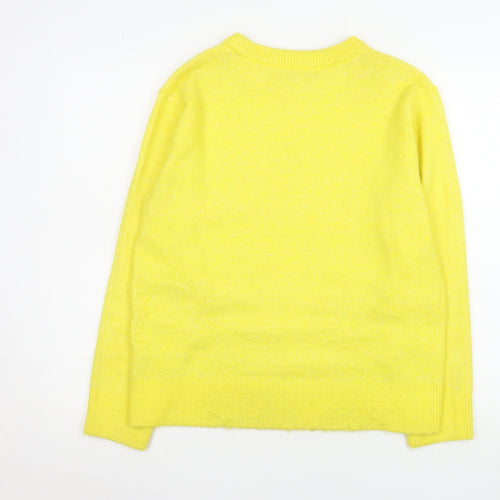 Marks and Spencer Women's Yellow Crew Neck Pullover Jumper Size S