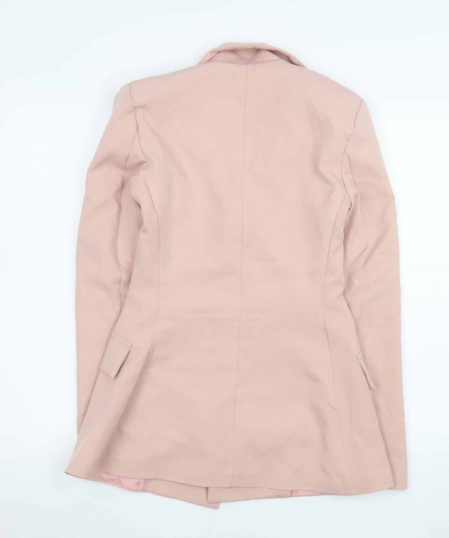 Boohoo Women Pink Blazer UK 8 Double-Breasted Tailored Jacket