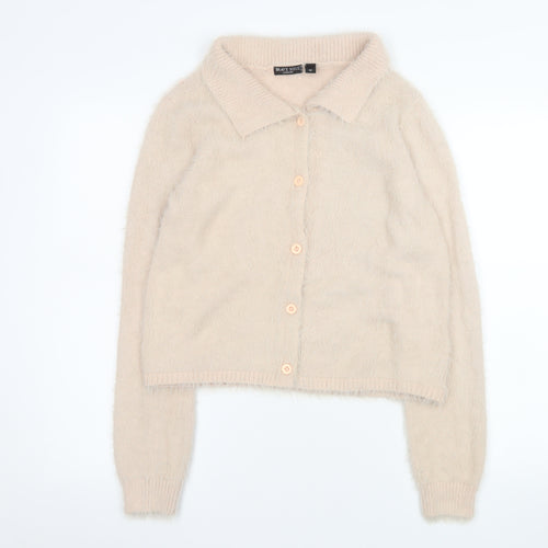 Brave Soul Women’s Beige Collared Button-Up Cardigan Size M