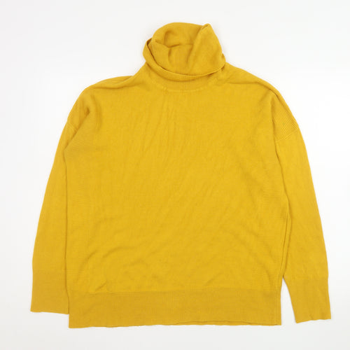 Next Women's Yellow Roll Neck Acrylic Knit Jumper Size 12 Tall
