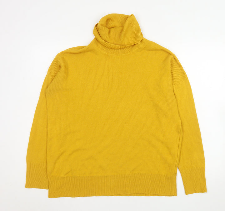 Next Women's Yellow Roll Neck Acrylic Knit Jumper Size 12 Tall