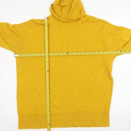 Next Women's Yellow Roll Neck Acrylic Knit Jumper Size 12 Tall