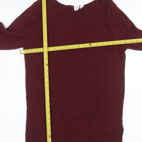 GAP Women’s Burgundy Boat Neck Long Sleeve Pullover Jumper Size L