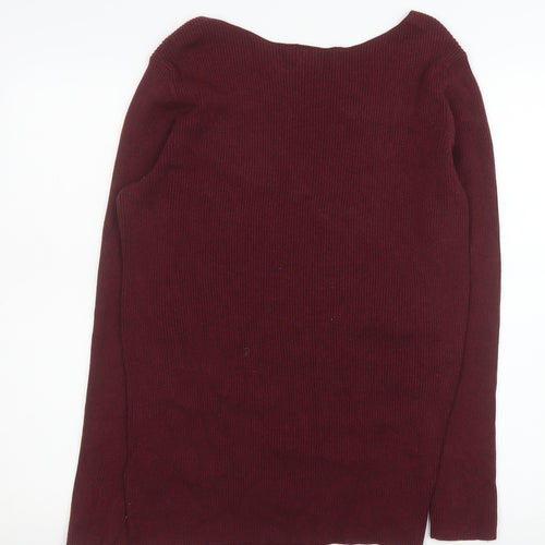 GAP Women’s Burgundy Boat Neck Long Sleeve Pullover Jumper Size L