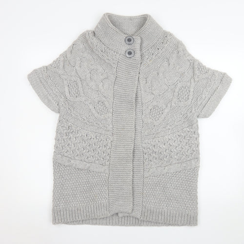 Marks & Spencer Women’s Grey Cable Knit Cardigan UK 16 Short Sleeve