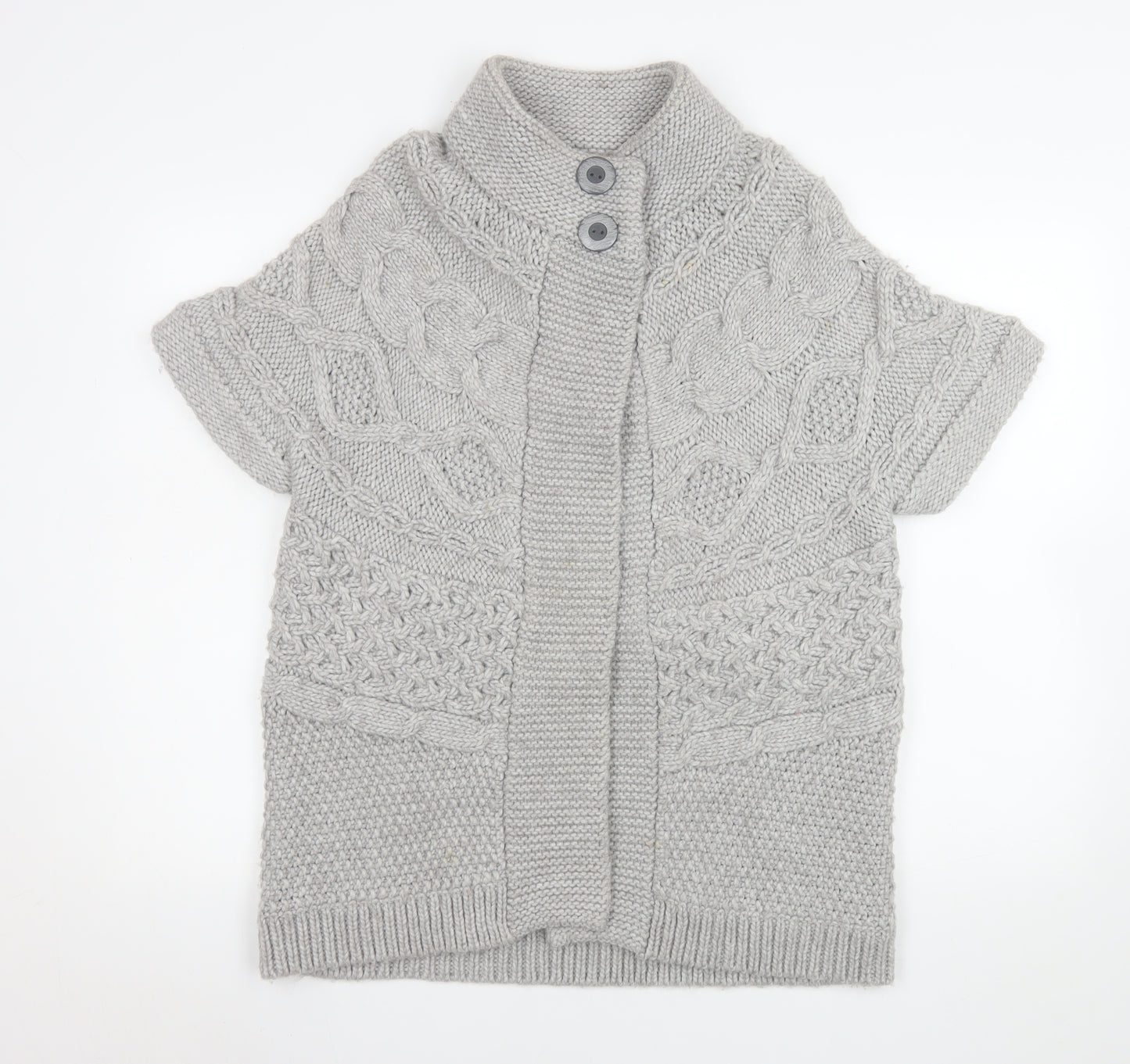 Marks & Spencer Women’s Grey Cable Knit Cardigan UK 16 Short Sleeve