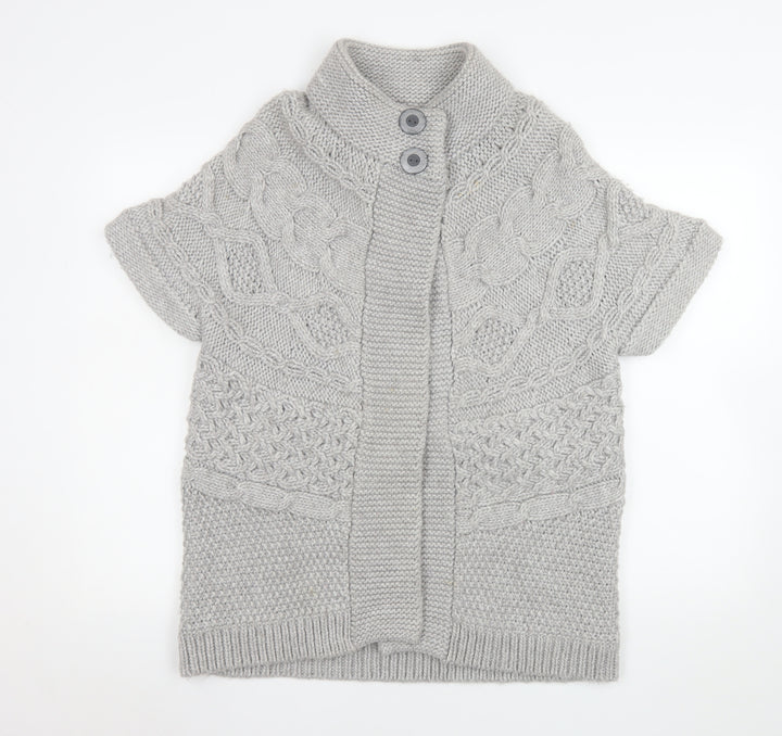 Marks & Spencer Women’s Grey Cable Knit Cardigan UK 16 Short Sleeve