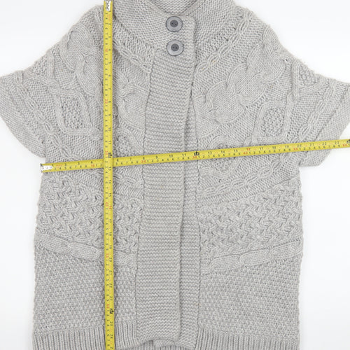 Marks & Spencer Women’s Grey Cable Knit Cardigan UK 16 Short Sleeve