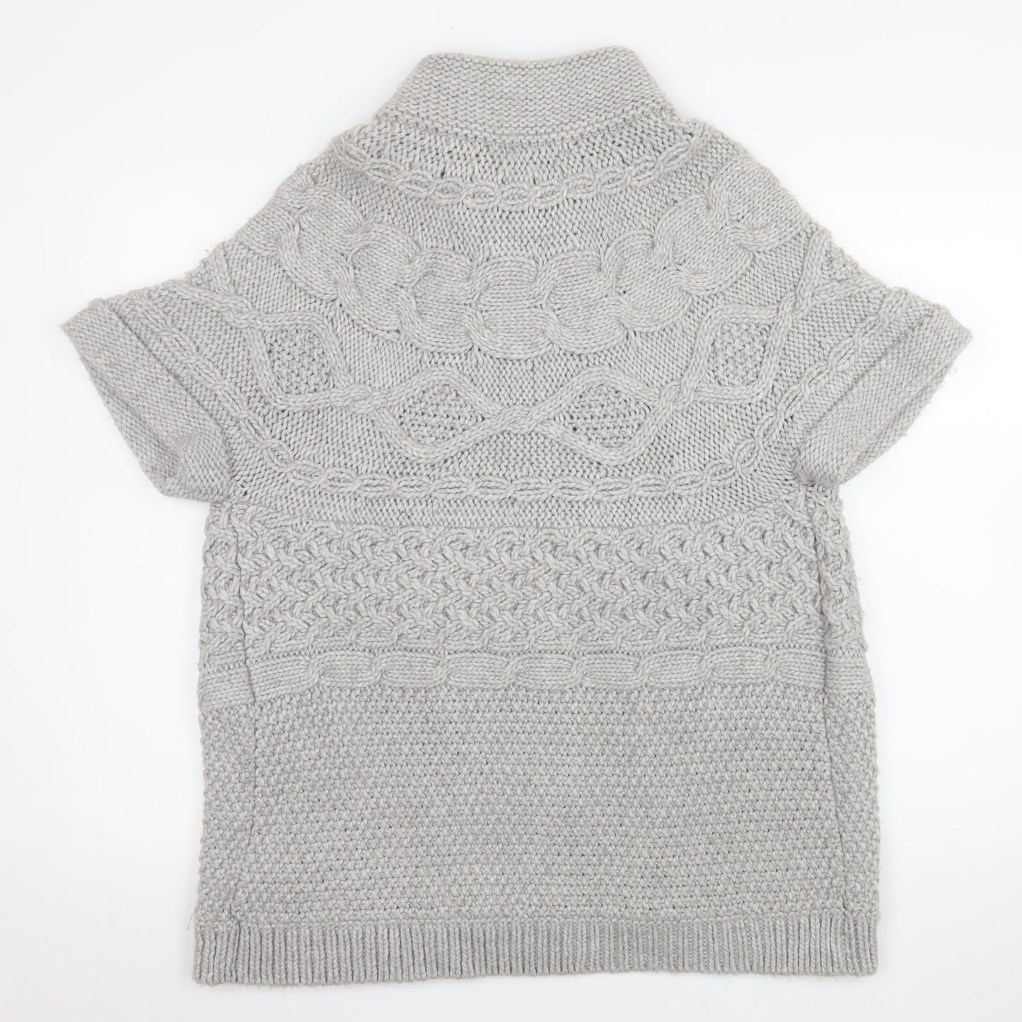 Marks & Spencer Women’s Grey Cable Knit Cardigan UK 16 Short Sleeve