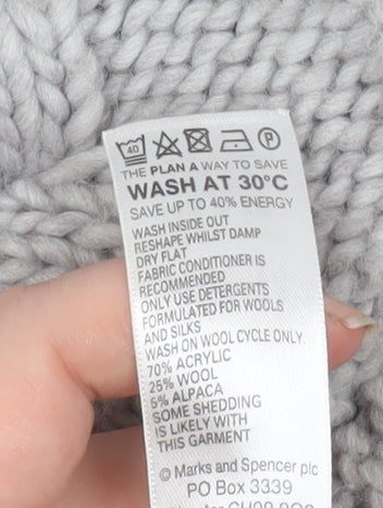 Marks & Spencer Women’s Grey Cable Knit Cardigan UK 16 Short Sleeve