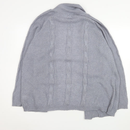 Bonmarché Womens Grey Cable-Knit Open Long Sleeve Cardigan L