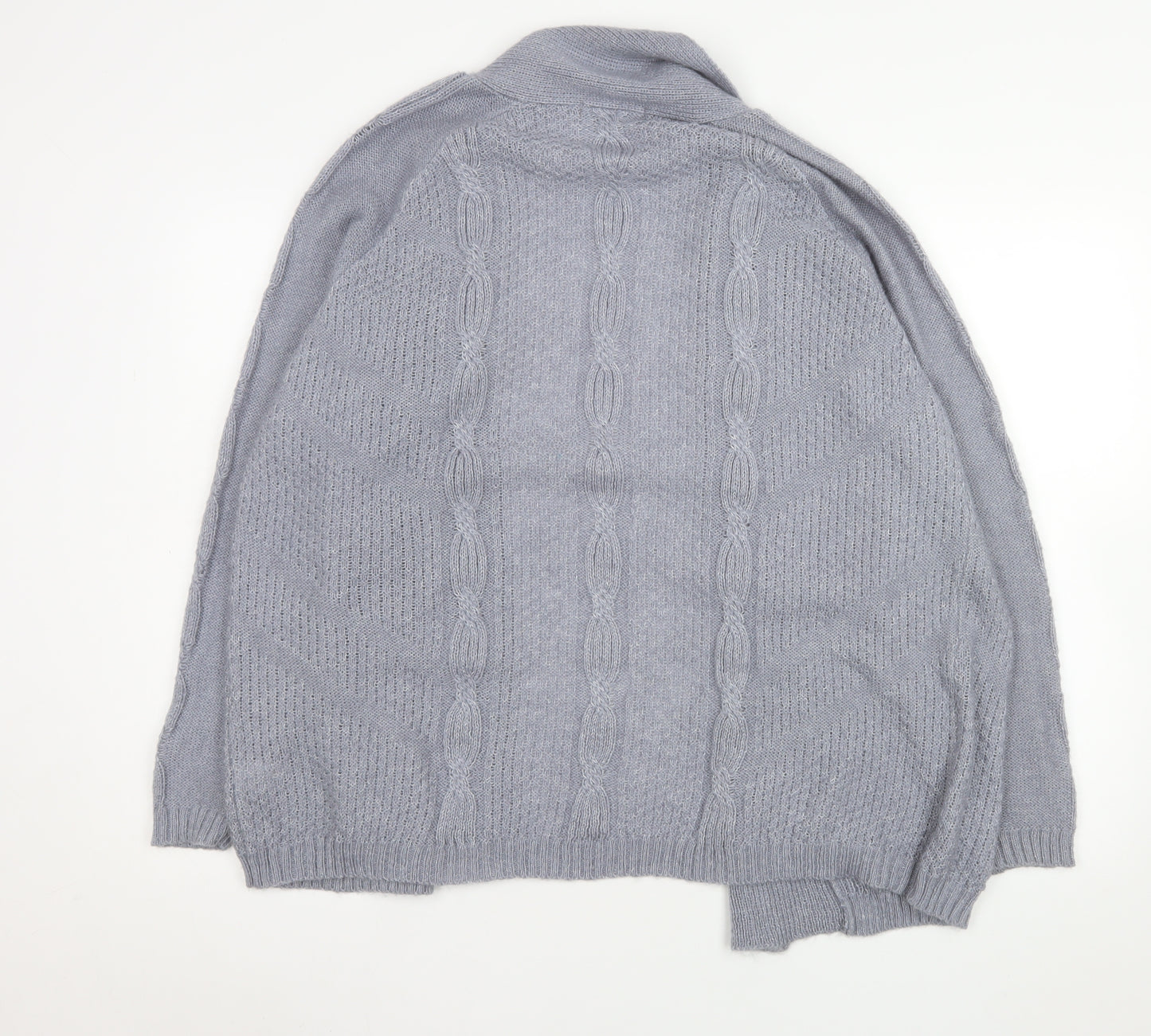 Bonmarché Womens Grey Cable-Knit Open Long Sleeve Cardigan L