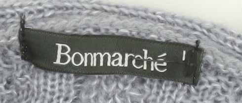 Bonmarché Womens Grey Cable-Knit Open Long Sleeve Cardigan L