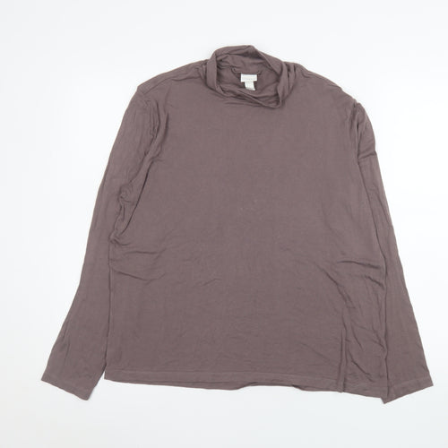 H&M Men’s Brown Roll Neck Long Sleeve Jersey Top XL