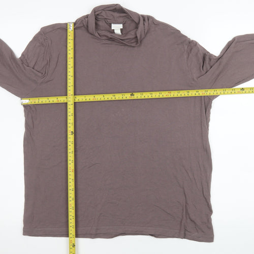 H&M Men’s Brown Roll Neck Long Sleeve Jersey Top XL