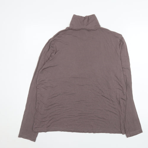 H&M Men’s Brown Roll Neck Long Sleeve Jersey Top XL