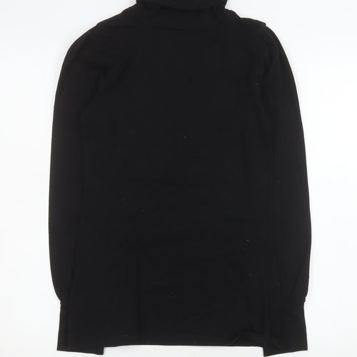Next Women's Black Roll Neck Long Sleeve Cotton Stretch Top Size 8