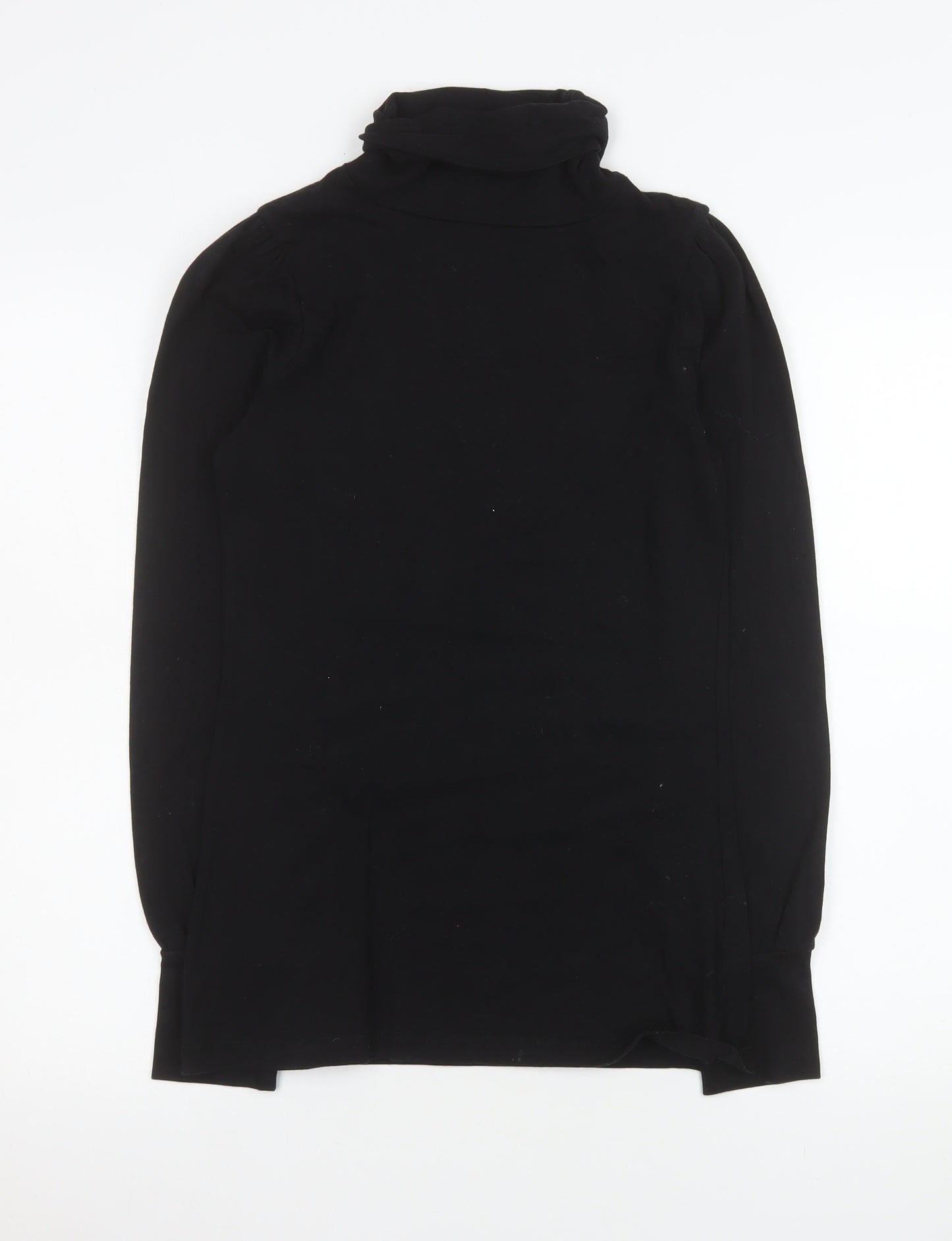Next Women's Black Roll Neck Long Sleeve Cotton Stretch Top Size 8