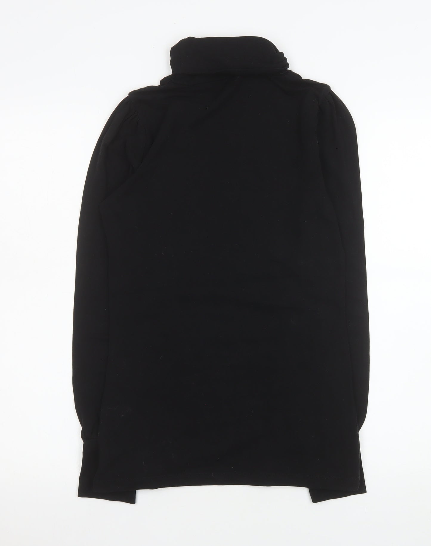 Next Women's Black Roll Neck Long Sleeve Cotton Stretch Top Size 8