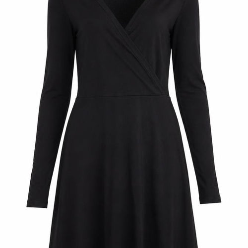 H&M Women Black Wrap Dress Size 6 Long Sleeve Viscose Stretch
