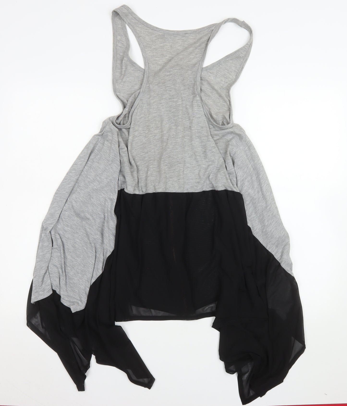 Crafted Womens Grey Black Size 8 Asymmetric Zip Dress