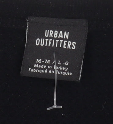 Urban Outfitters Women’s Black Cropped Lace-Up Jersey T-Shirt Size M