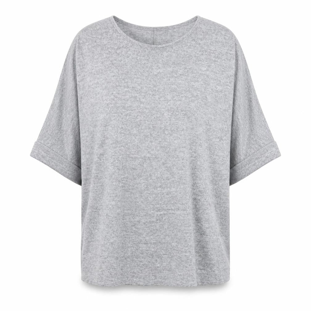 Front view of Studio Women’s Grey Relaxed Fit Jersey T-Shirt, size UK 12