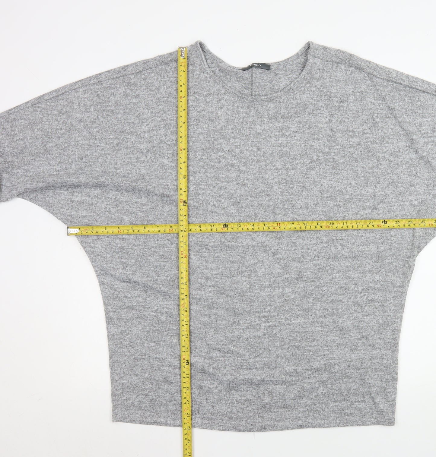 Studio Women’s Grey Relaxed Fit Jersey T-Shirt Size 12