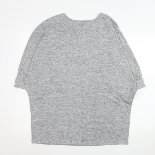 Studio Women’s Grey Relaxed Fit Jersey T-Shirt Size 12