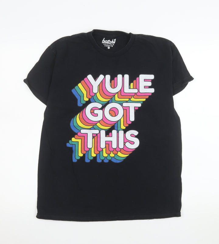 Batch1 Men's Black 'Yule Got This' Christmas Graphic T-Shirt Size M