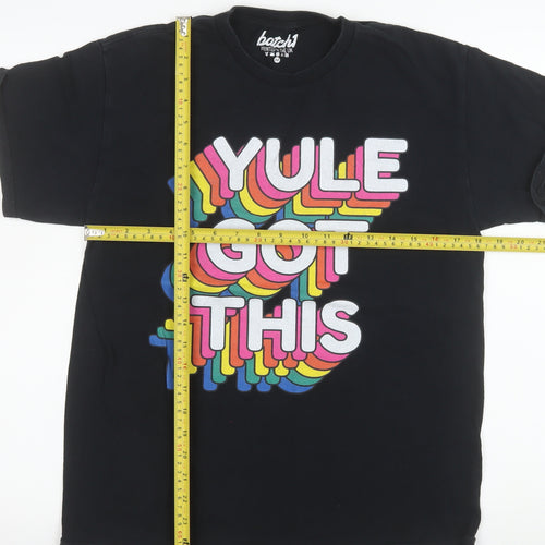 Batch1 Men's Black 'Yule Got This' Christmas Graphic T-Shirt Size M