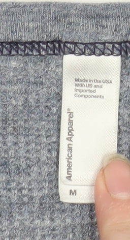 American Apparel Men's Grey Cotton Crew Neck T-Shirt Medium