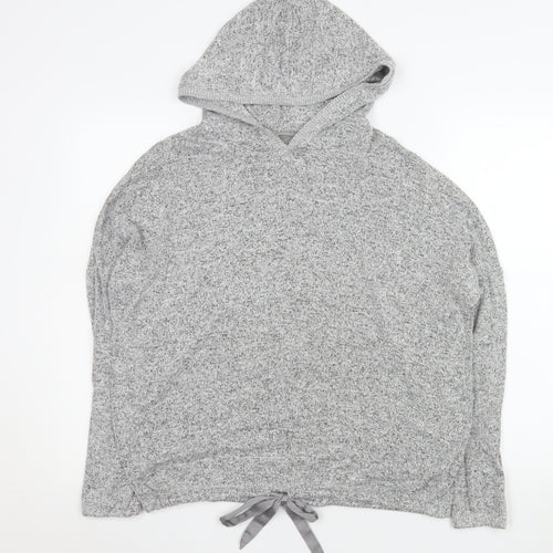 Next Women Grey Hooded Pullover Sweatshirt Size 10 Viscose Blend
