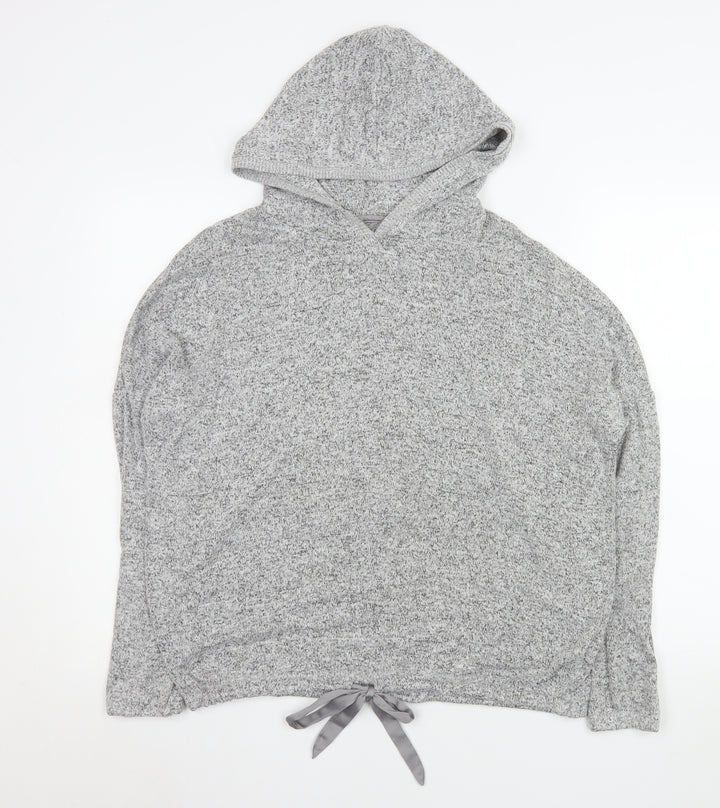 Next Women Grey Hooded Pullover Sweatshirt Size 10 Viscose Blend