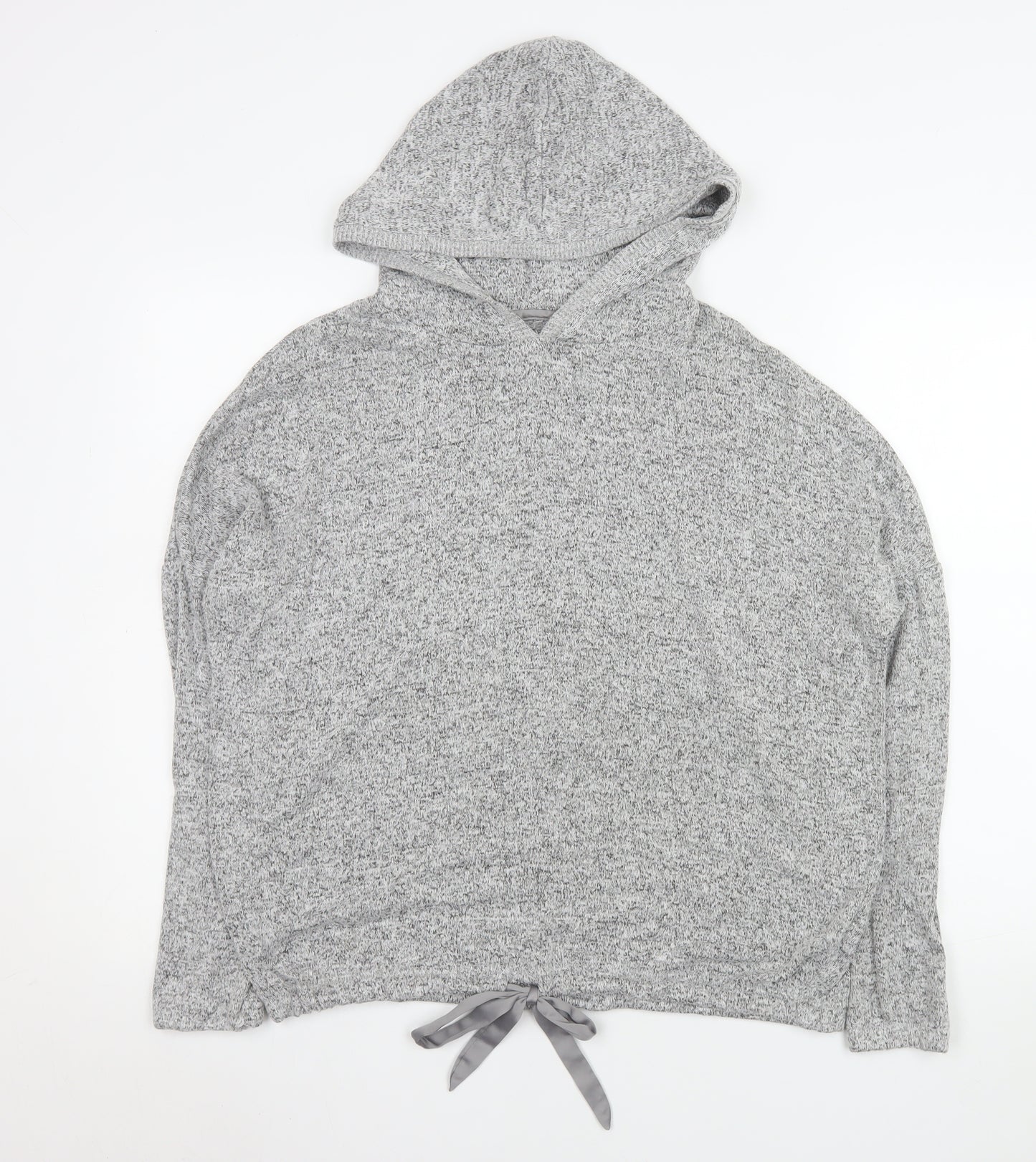 Next Women Grey Hooded Pullover Sweatshirt Size 10 Viscose Blend