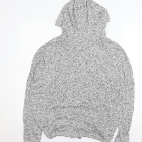 Next Women Grey Hooded Pullover Sweatshirt Size 10 Viscose Blend