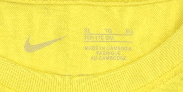 Nike Women's Yellow XL Dri-Fit Short Sleeve Active T-Shirt