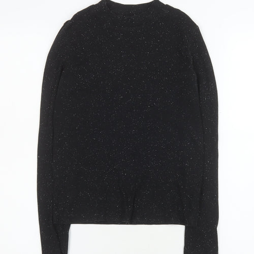 Monki Women’s Black Long Sleeve Stretch Jersey Top Size S