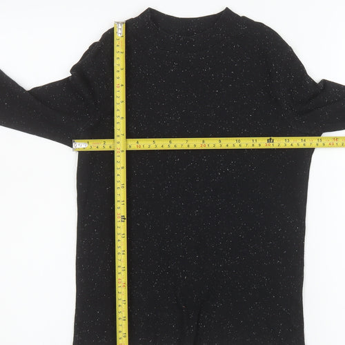 Monki Women’s Black Long Sleeve Stretch Jersey Top Size S
