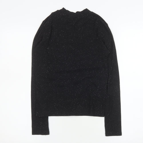 Monki Women’s Black Long Sleeve Stretch Jersey Top Size S