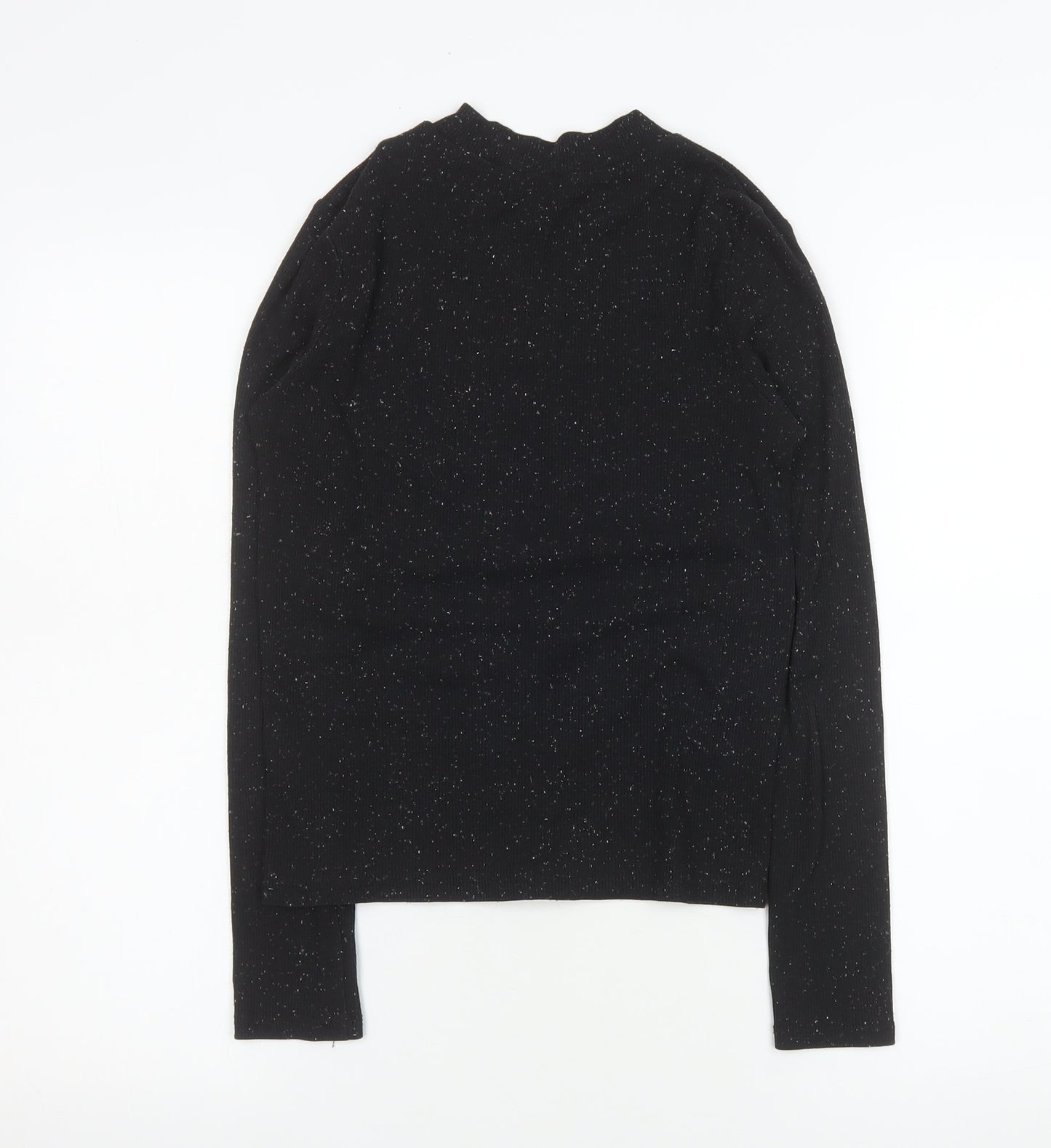 Monki Women’s Black Long Sleeve Stretch Jersey Top Size S