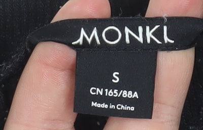 Monki Women’s Black Long Sleeve Stretch Jersey Top Size S