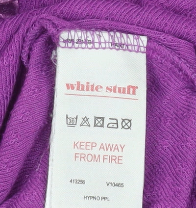 White Stuff Women's Purple Lace V-Neck Long Sleeve Nightshirt S