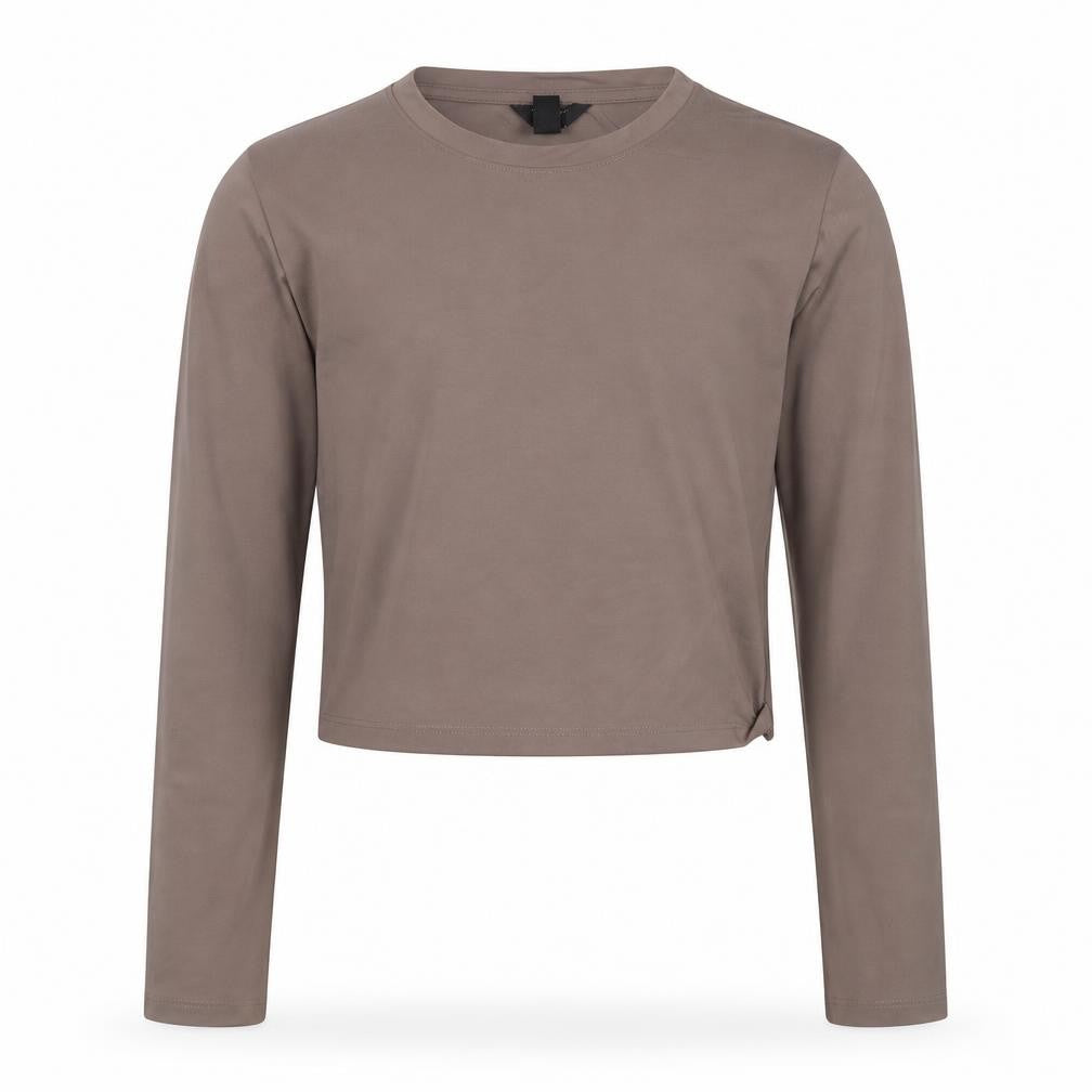 New Look Girls Brown Cropped Long Sleeve Jersey T-Shirt Age 14-15