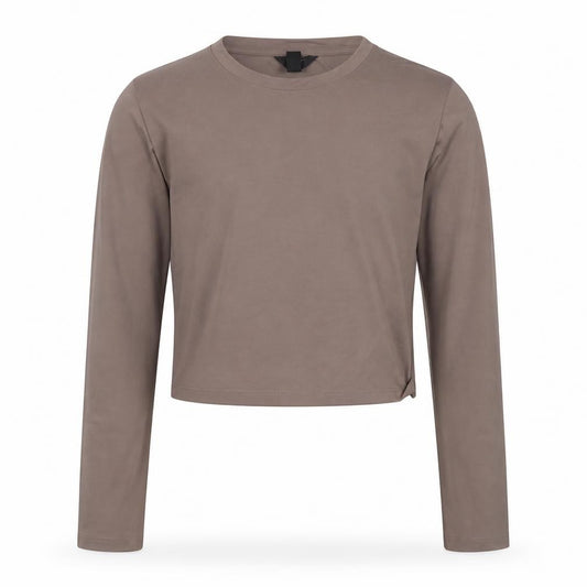 New Look Girls Brown Cropped Long Sleeve Jersey T-Shirt Age 14-15