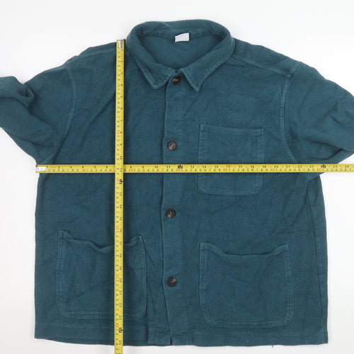 Zara Men Green Cotton Corduroy Button Jacket XL Casual